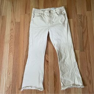 AG Adriano Goldschmied Jeans Womens 32 Beige Wide Leg High Rise Farrah Boot Crop